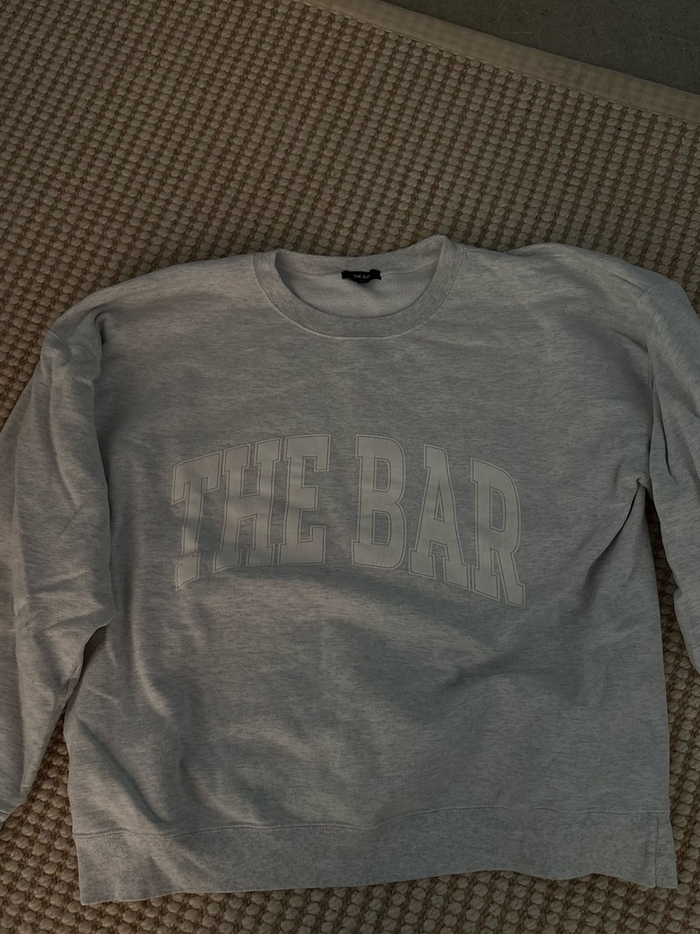 THE BAR light grey and white Crewneck Sweatshirt
